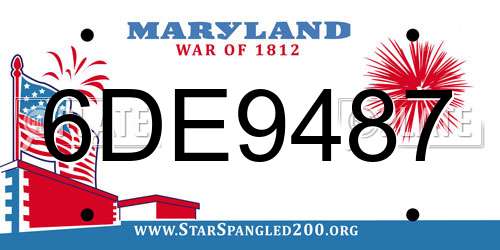 6DE9487 Maryland License Plate