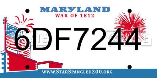 6DF7244 Maryland License Plate