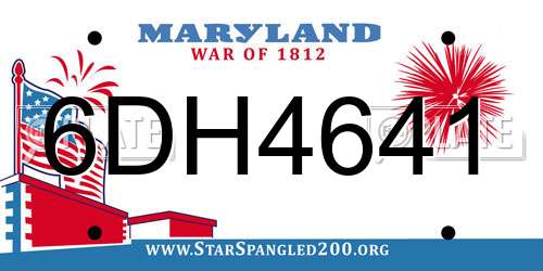 6DH4641 Maryland License Plate