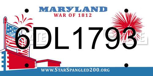 6DL1793 Maryland License Plate