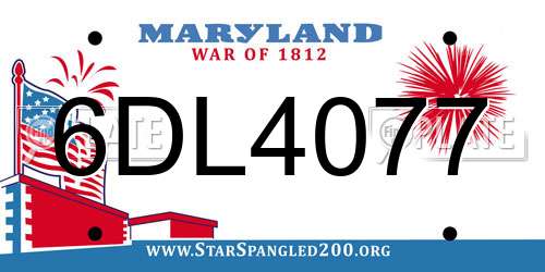 6DL4077 Maryland License Plate