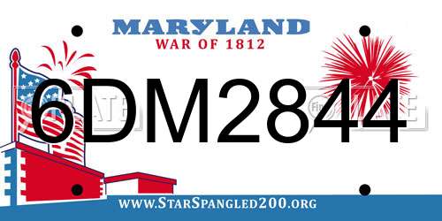 6DM2844 Maryland License Plate