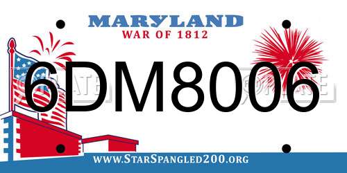 6DM8006 Maryland License Plate