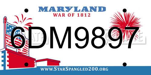 6DM9897 Maryland License Plate