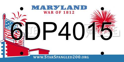 6DP4015 Maryland License Plate
