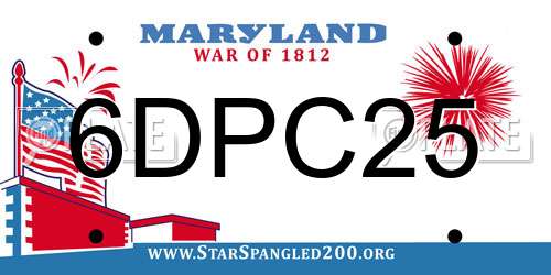6DPC25 Maryland License Plate