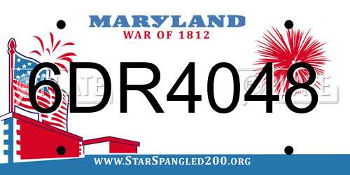 6DR4048 Maryland License Plate