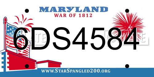6DS4584 Maryland License Plate