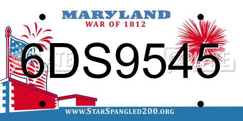 6DS9545 Maryland License Plate