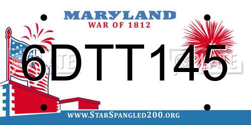 6DTT145 Maryland License Plate