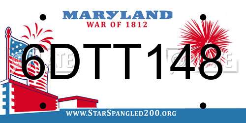 6DTT148 Maryland License Plate