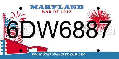 6DW6887 Maryland License Plate