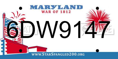 6DW9147 Maryland License Plate