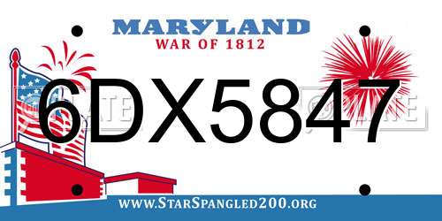 6DX5847 Maryland License Plate