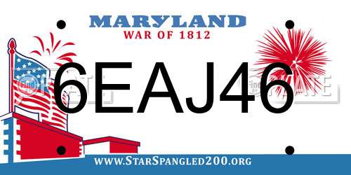 6EAJ46 Maryland License Plate