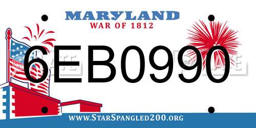 6EB0990 Maryland License Plate