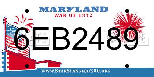 6EB2489 Maryland License Plate