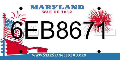 6EB8671 Maryland License Plate