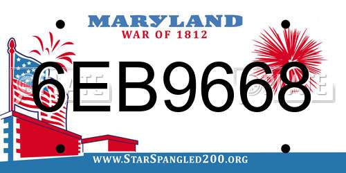 6EB9668 Maryland License Plate