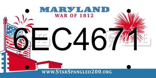 6EC4671 Maryland License Plate