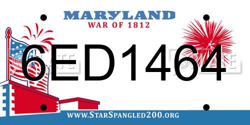 6ED1464 Maryland License Plate