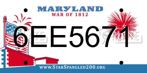 6EE5671 Maryland License Plate