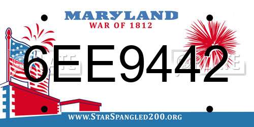 6EE9442 Maryland License Plate