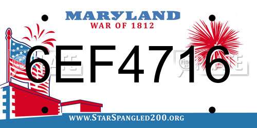 6EF4716 Maryland License Plate