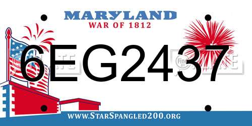 6EG2437 Maryland License Plate