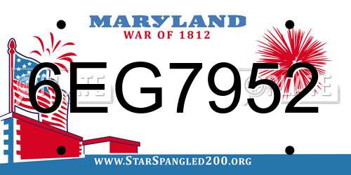 6EG7952 Maryland License Plate
