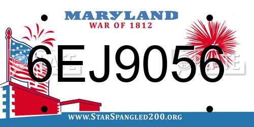 6EJ9056 Maryland License Plate