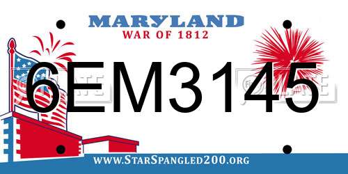 6EM3145 Maryland License Plate
