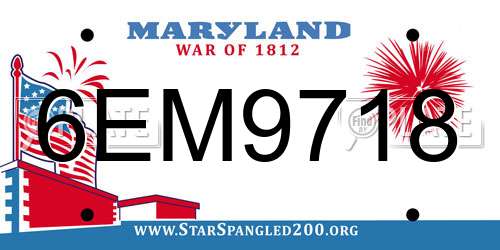 6EM9718 Maryland License Plate