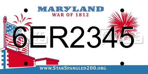 6ER2345 Maryland License Plate