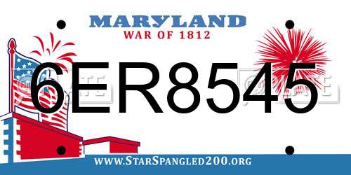 6ER8545 Maryland License Plate