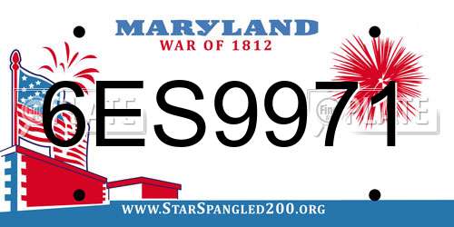 6ES9971 Maryland License Plate