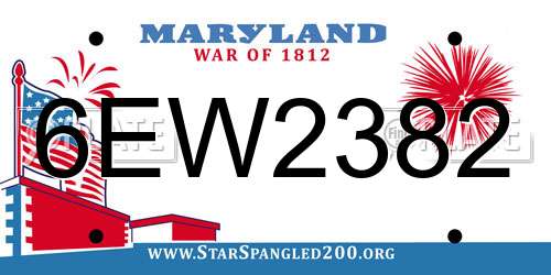 6EW2382 Maryland License Plate