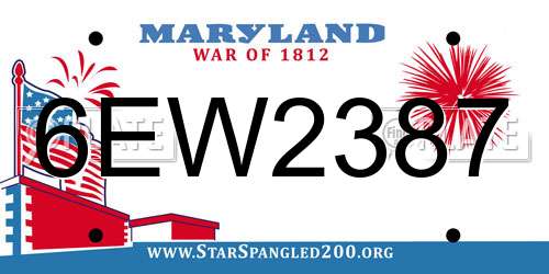 6EW2387 Maryland License Plate