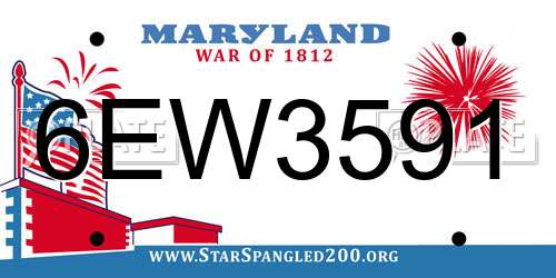 6EW3591 Maryland License Plate