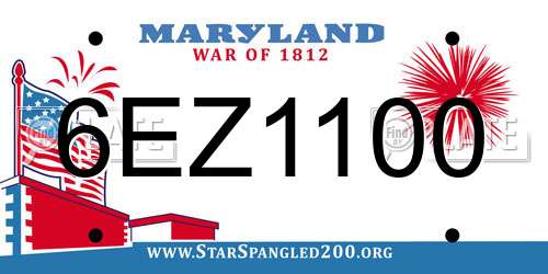 6EZ1100 Maryland License Plate