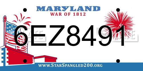 6EZ8491 Maryland License Plate