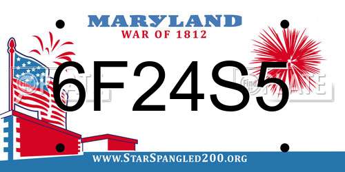 6F24S5 Maryland License Plate