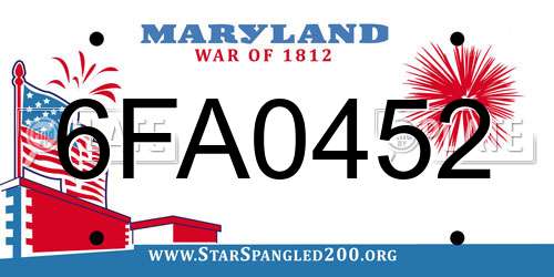 6FA0452 Maryland License Plate