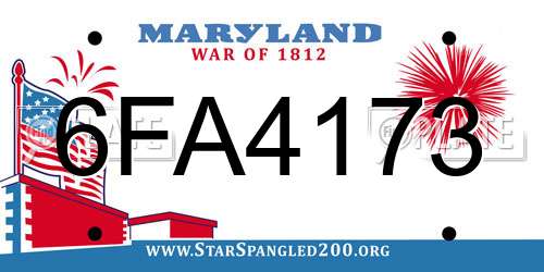 6FA4173 Maryland License Plate