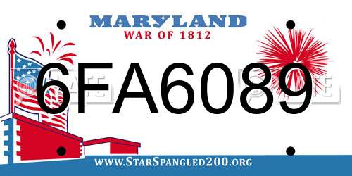 6FA6089 Maryland License Plate