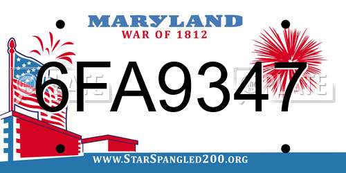 6FA9347 Maryland License Plate