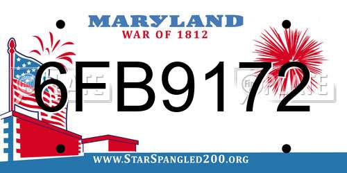 6FB9172 Maryland License Plate