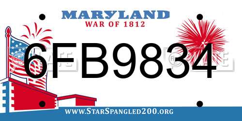 6FB9834 Maryland License Plate