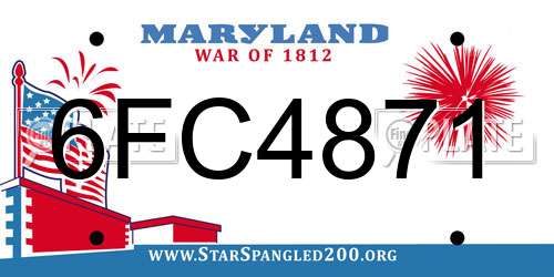 6FC4871 Maryland License Plate