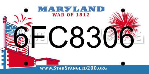 6FC8306 Maryland License Plate
